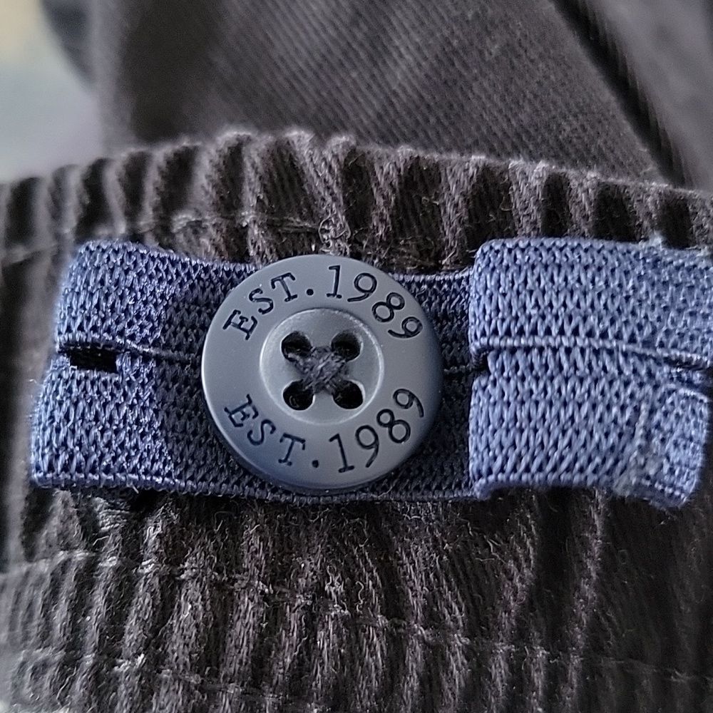 100% COTTON Adjustable Elastic Waist Black Cargo Pants Youth Size 6